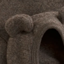 HUTTEliHUT Jakke Ører Uld Fleece - Brown Melange- Uldoverdele