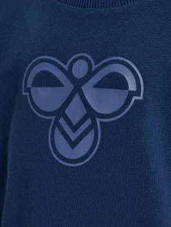 hummel Jersey Crewsuit Bee - Dress Blue- Sweatsæt