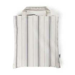 Sebra Junior sengetøj, cream stripe,beige/blå 140x100-Børn Sengetøj