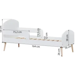 Hoppekids Juniorseng Blend 70x160 cm. - Hvid-Børn Juniorsenge