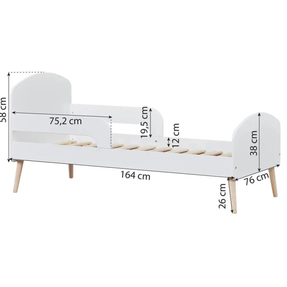 Hoppekids Juniorseng Blend 70x160 cm. - Hvid-Børn Juniorsenge