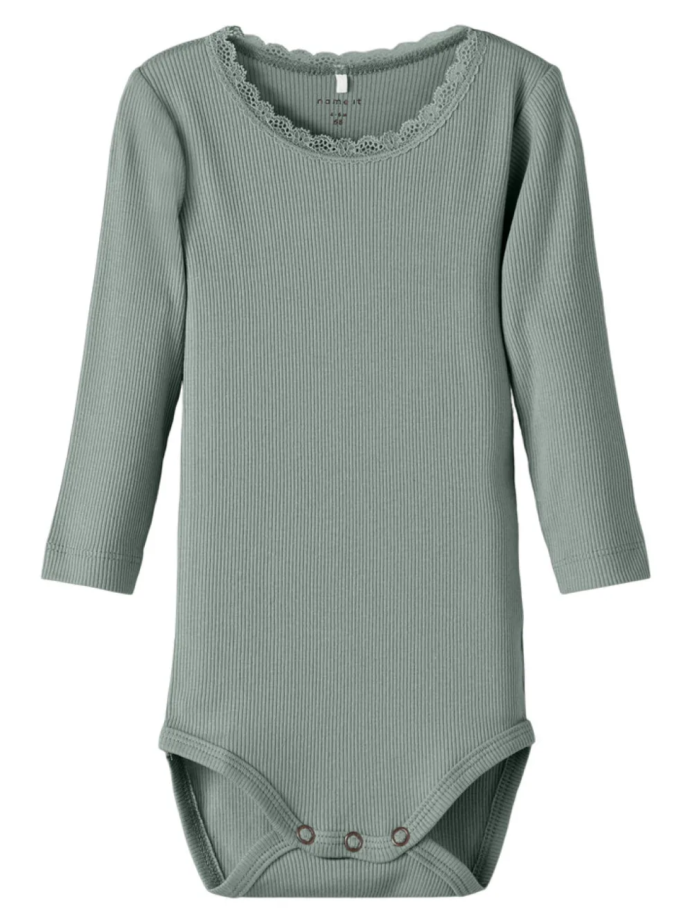 NAME IT Kab langærmet boby - Slate gray- Bodystocking Langærmet