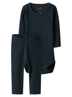 NAME IT Kab langærmet body-legging sæt - Dark Sapphire- Multipack|Bodysæt