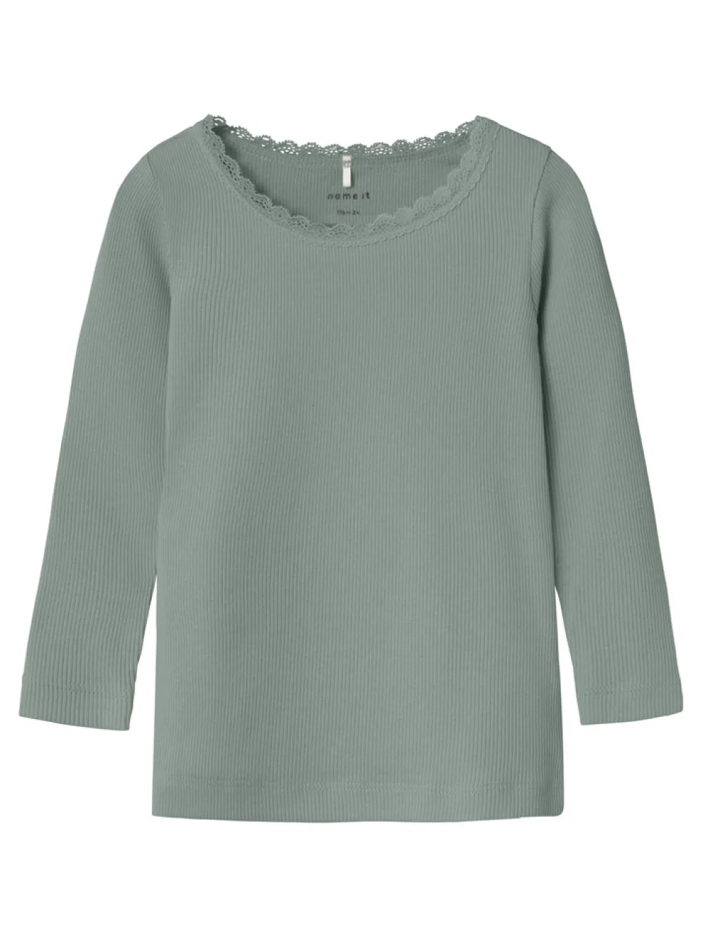 NAME IT Kab langærmet top - Slate gray- Bluser