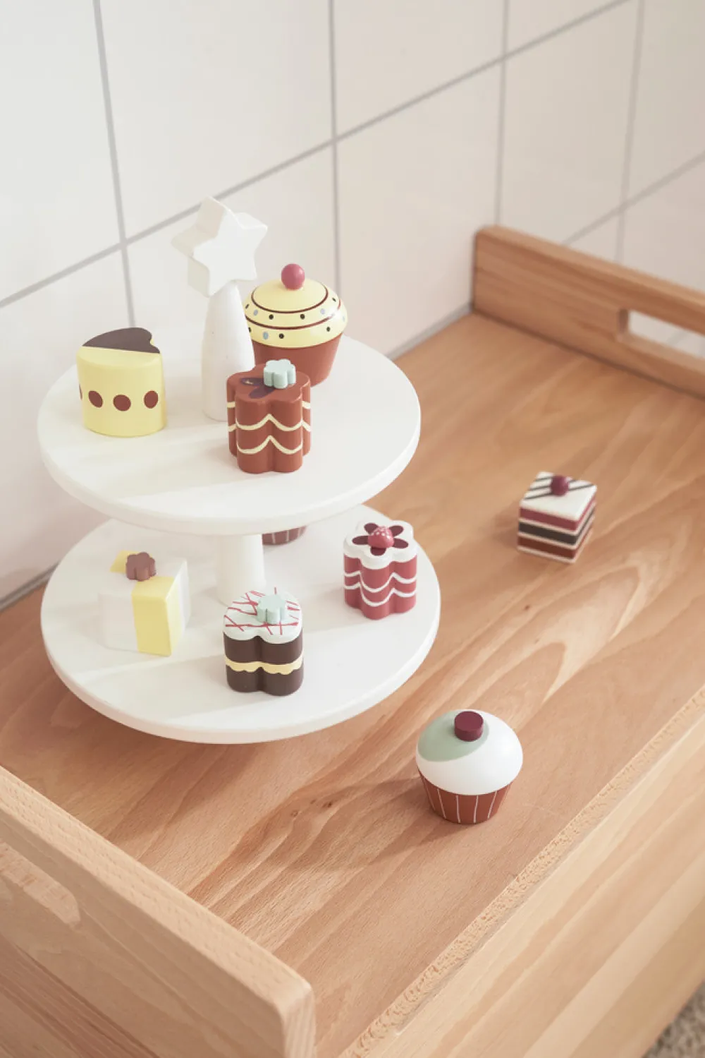 Kids Concept Kagefad i træ, hvid- Køkkenleg