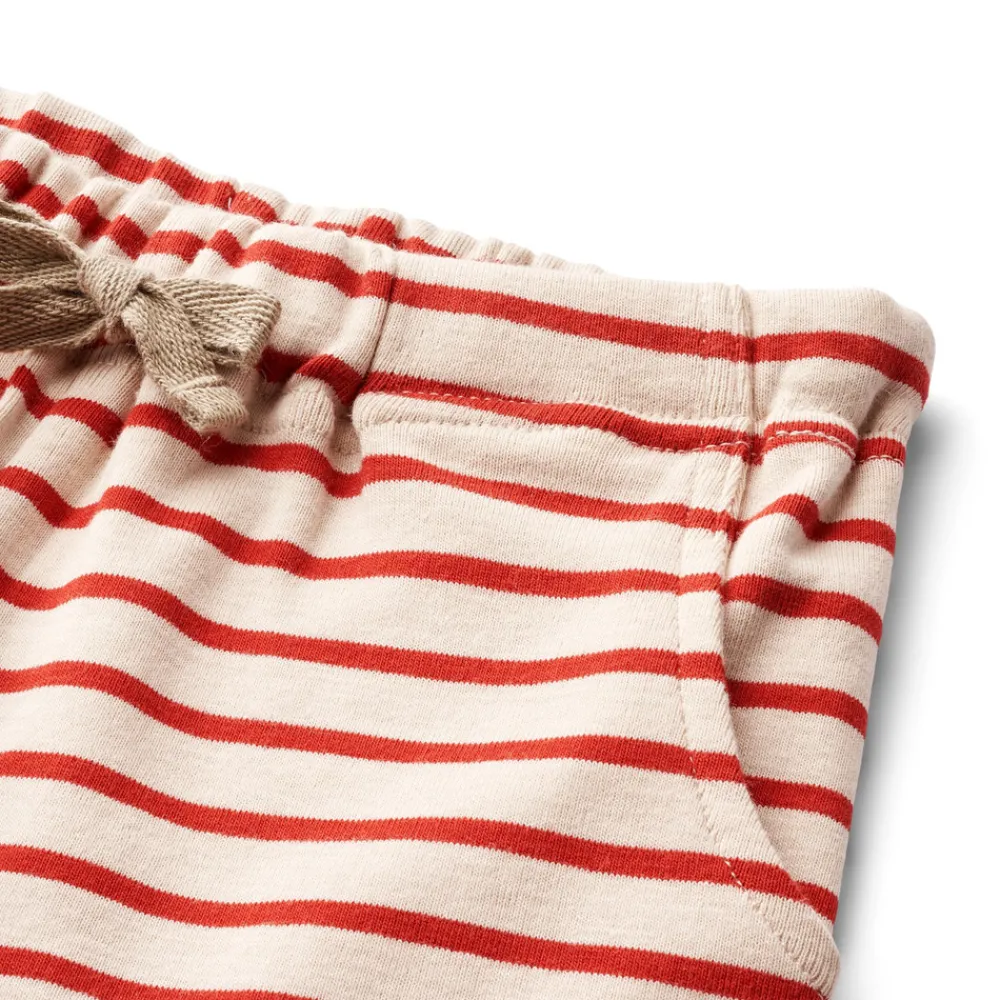 Wheat Kalle jersey shorts - red stripe- Shorts
