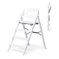 KAOS Klapp højstol foldbar - bøg hvid-Børn Højstole Uden Tilbehør