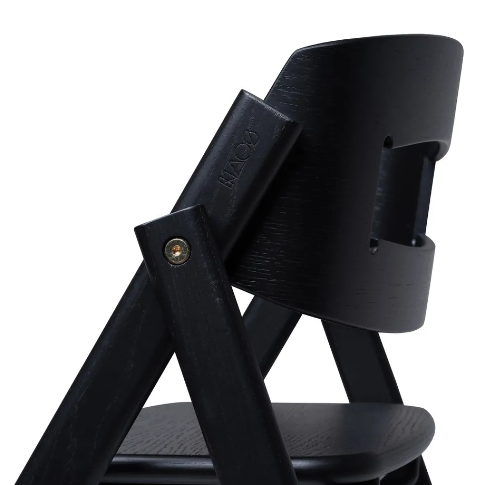 KAOS Klapp højstol foldbar - eg sort-Børn Højstole Uden Tilbehør