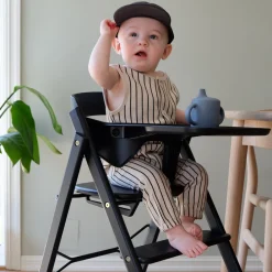 KAOS Klapp højstol foldbar - eg sort-Børn Højstole Uden Tilbehør