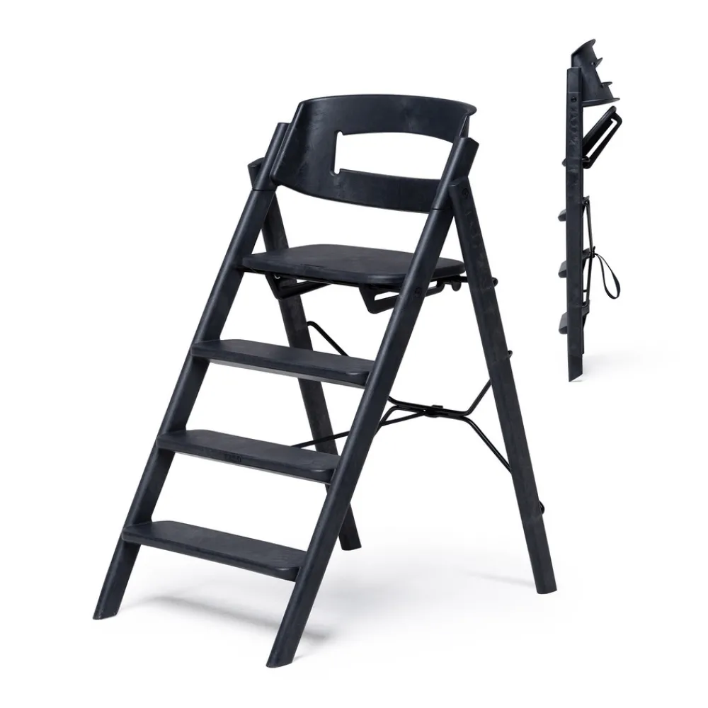 KAOS Klapp højstol foldbar - Genbrugsplast, sort-Børn Højstole Uden Tilbehør