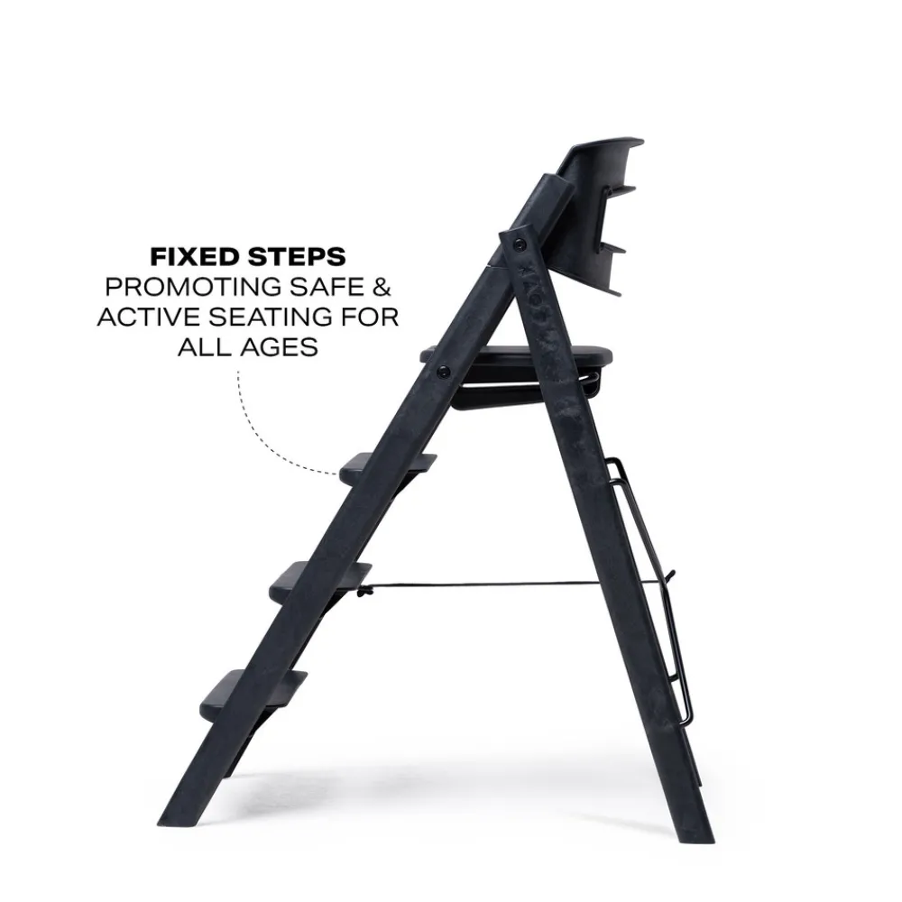 KAOS Klapp højstol foldbar - Genbrugsplast, sort-Børn Højstole Uden Tilbehør