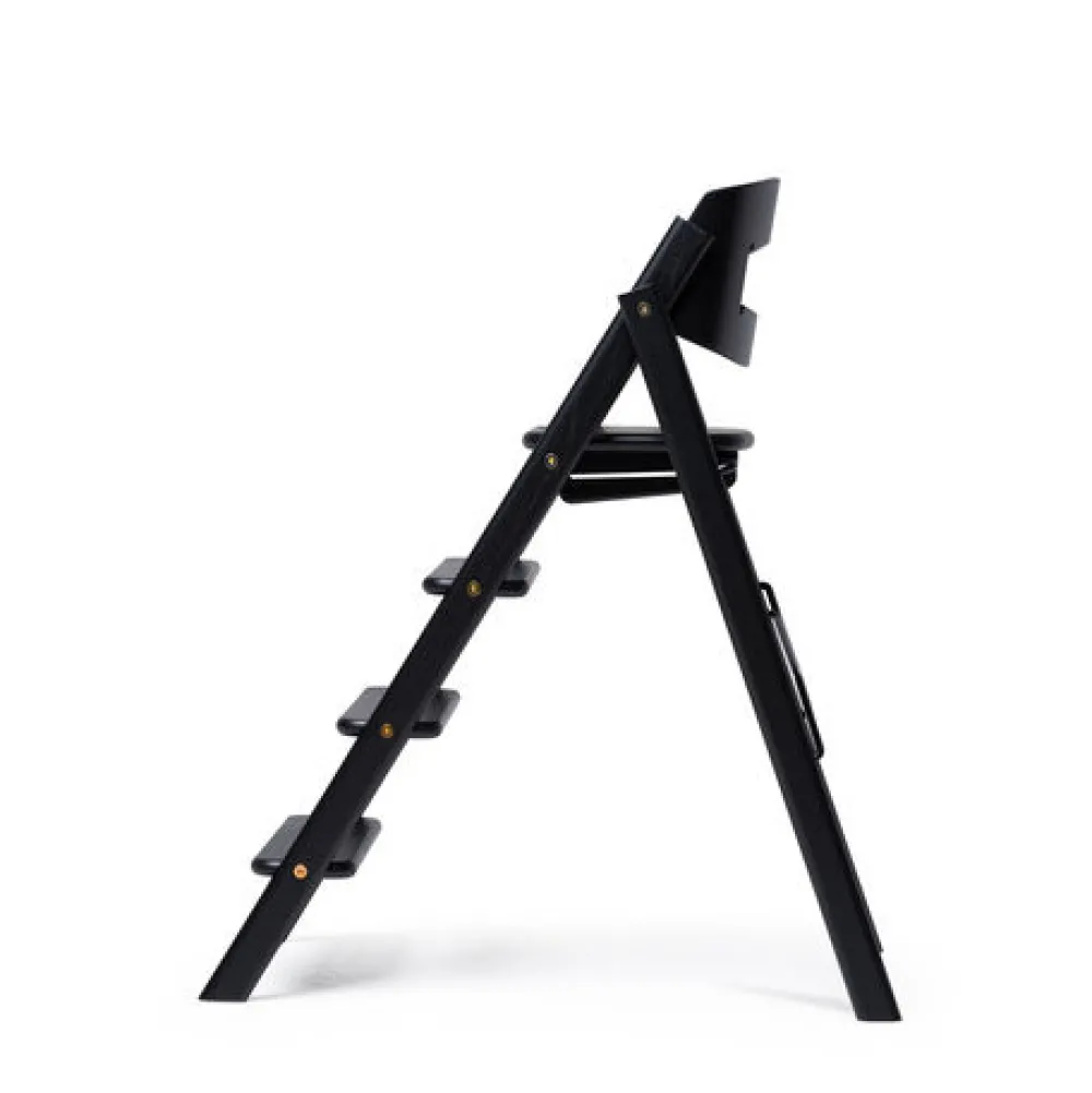 KAOS Klapp højstol foldbar eg inkl. pude - sort-Børn Højstole Med Tilbehør