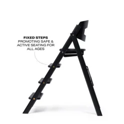 KAOS Klapp højstol foldbar eg inkl. pude - sort-Børn Højstole Med Tilbehør