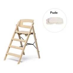 KAOS Klapp højstol foldbar genbrugsplast inkl. pude - sand-Børn Højstole Med Tilbehør