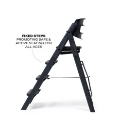 KAOS Klapp højstol foldbar genbrugsplast inkl. pude - sort-Børn Højstole Med Tilbehør