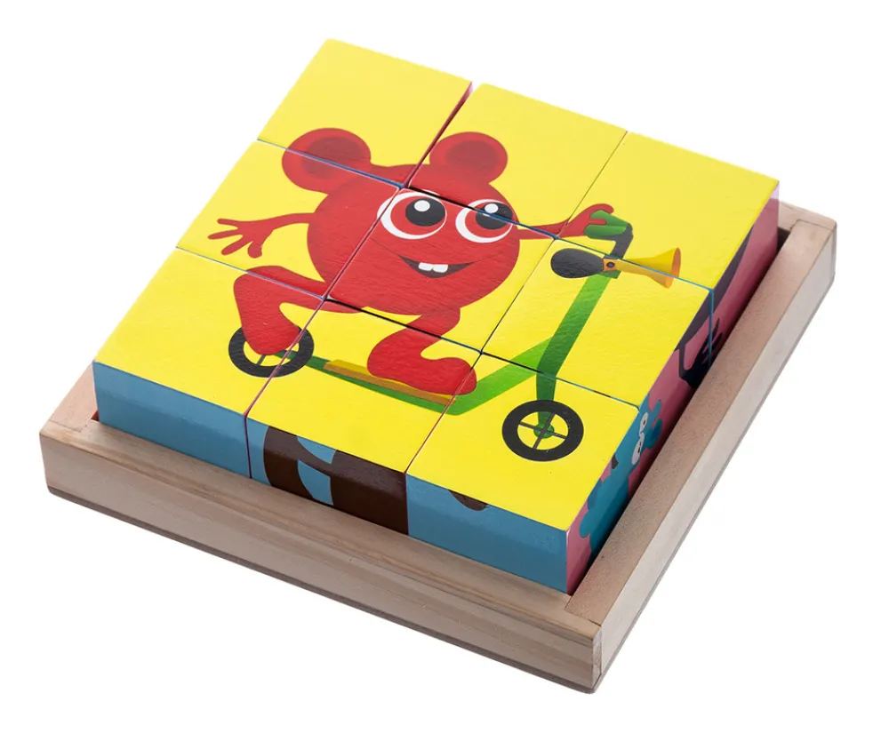 BABBLARNA Klodspuslespil i træ med 6 forskellige motiver- Puslespil