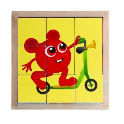 BABBLARNA Klodspuslespil i træ med 6 forskellige motiver- Puslespil