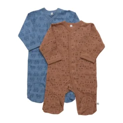 Pippi Knappet Natdragt Med Fod 2-Pak - 741- Multipack|Natdragter