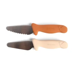 Filibabba Knivsæt til børn 2-pak - Pumpkin + Offwhite- Bestik