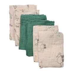 Pippi Øko. stofbleer (6-pak) - Deep Lichen Green-Børn Stofbleer & Klude|Stofbleer