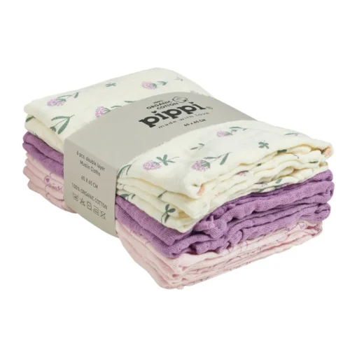 Pippi Øko. stofbleer (6-pak) - Orkide-Børn Stofbleer & Klude|Stofbleer