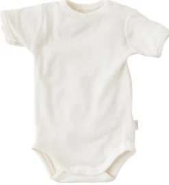 Joha Kort Ærmet Body i Rib - Uld - Natur- Uldbodyer|Bodystocking Kortærmet