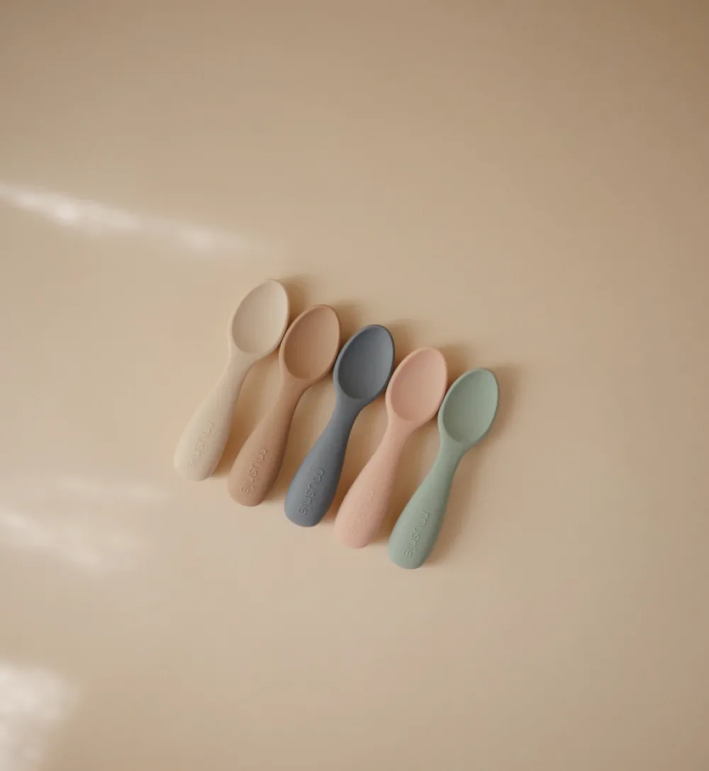 MUSHIE Korte Babyskeer 2-Pak-Cambridge Blue/Shifting Sand- Service|Bestik