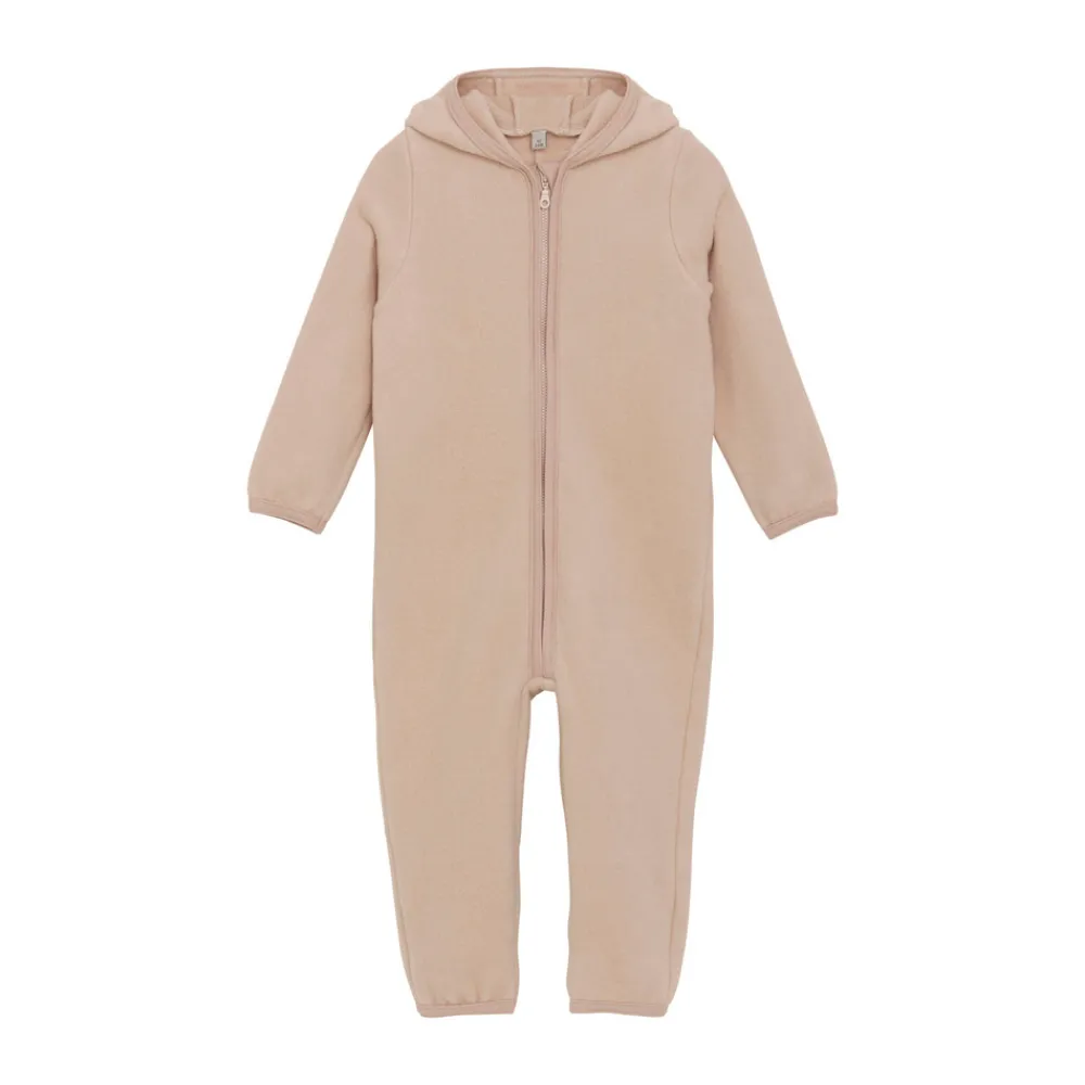 HUTTEliHUT Køredragt m. ører Uld Fleece - Mahogany Rose- Køredragter|Ulddragter