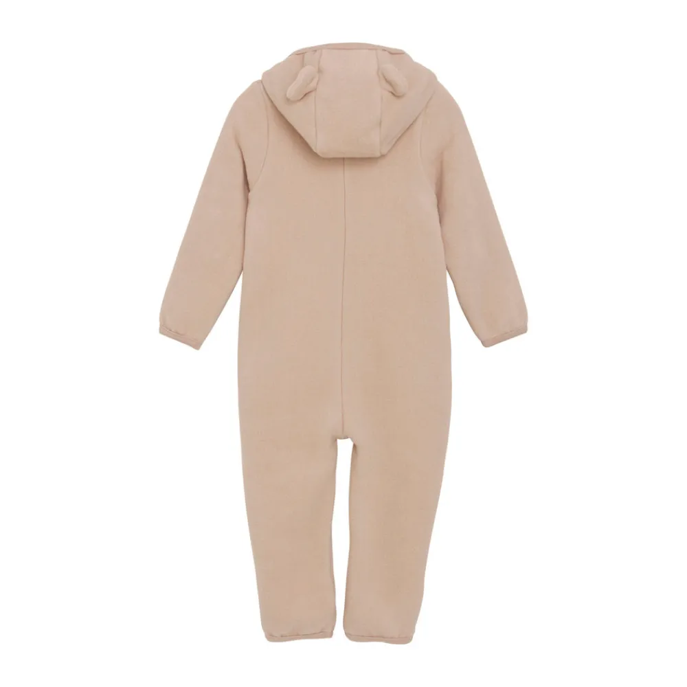 HUTTEliHUT Køredragt m. ører Uld Fleece - Mahogany Rose- Køredragter|Ulddragter