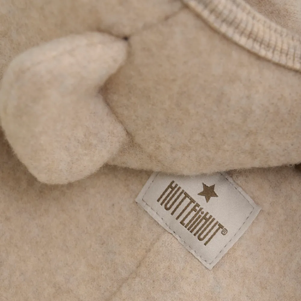 HUTTEliHUT Køredragt Ører Uld Fleece - Camel Melange- Ulddragter