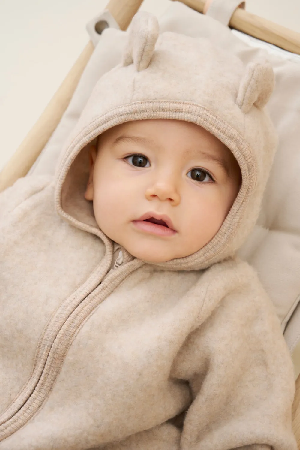 HUTTEliHUT Køredragt Ører Uld Fleece - Camel Melange- Ulddragter