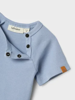 Lil' Atelier Lalo tab kortærmet slim body - ZEN BLUE- Bodystocking Kortærmet