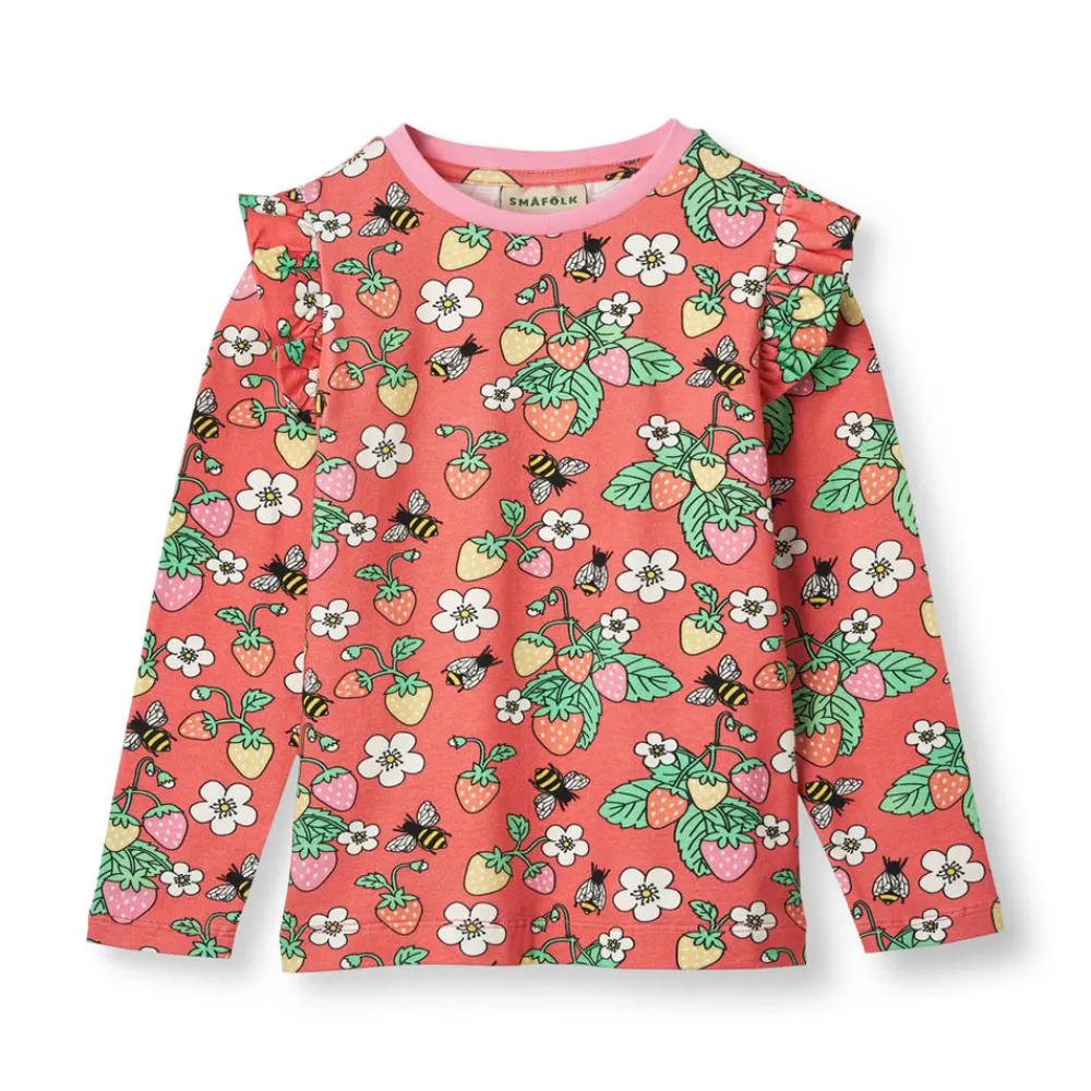 Småfolk Langærmet bluse med jordbær - 534- Bluser