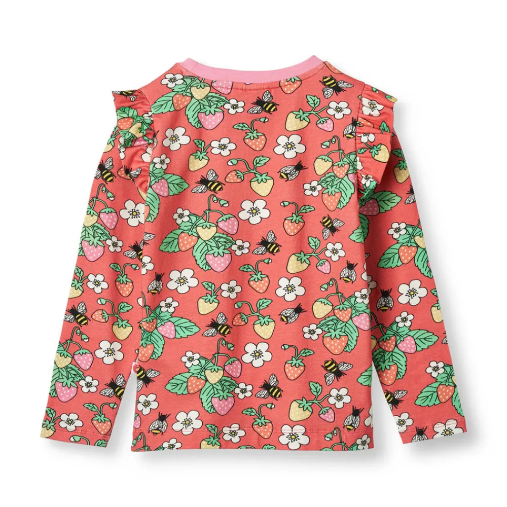 Småfolk Langærmet bluse med jordbær - 534- Bluser