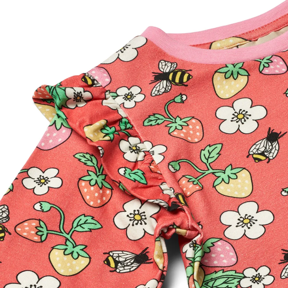 Småfolk Langærmet bluse med jordbær - 534- Bluser