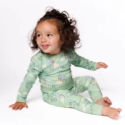 Småfolk Langærmet body med sovende drager - 827- Bodystocking Langærmet