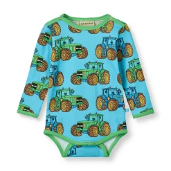 Småfolk Langærmet body med traktorer - 718- Bodystocking Langærmet