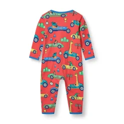 Småfolk Langærmet heldragt med racer biler - 534- Heldragter U. Fod