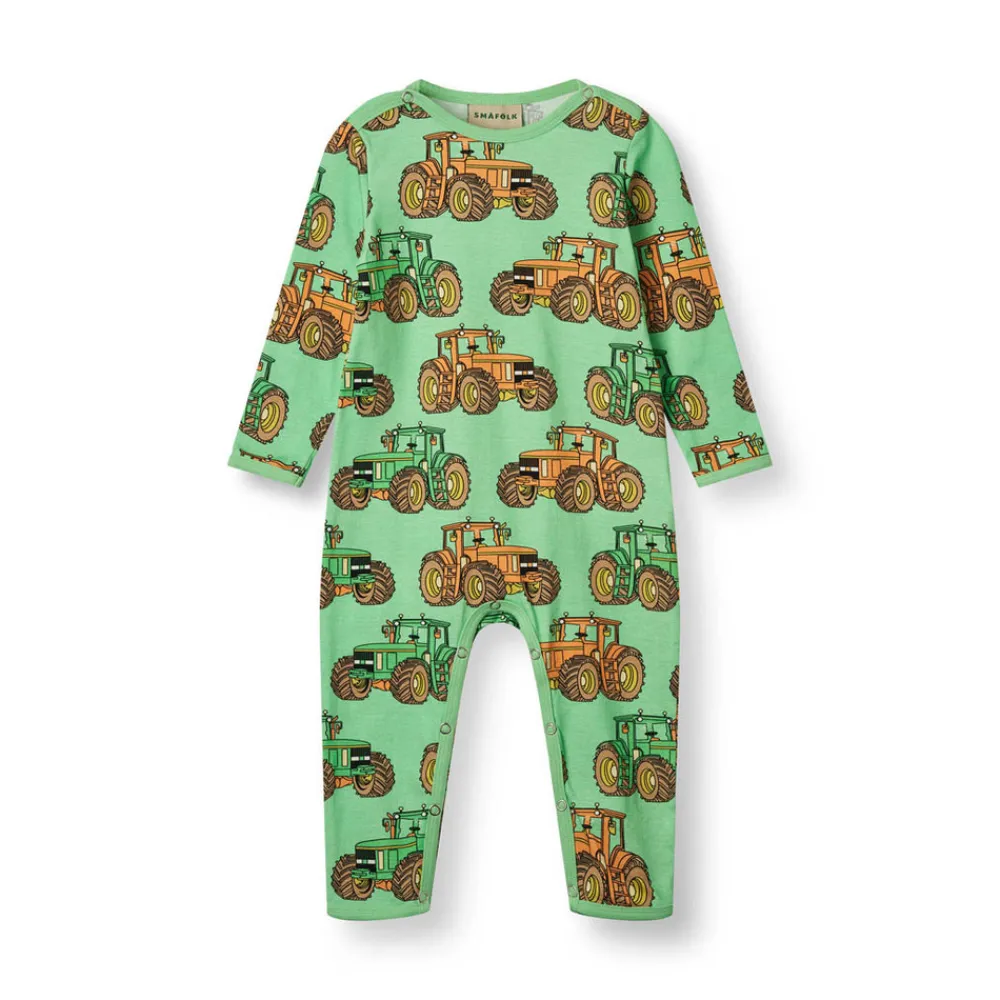 Småfolk Langærmet heldragt med traktorer - 828- Heldragter U. Fod