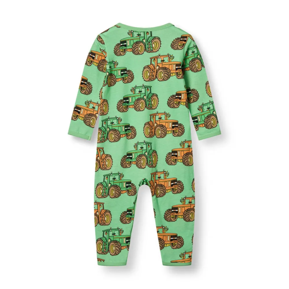 Småfolk Langærmet heldragt med traktorer - 828- Heldragter U. Fod