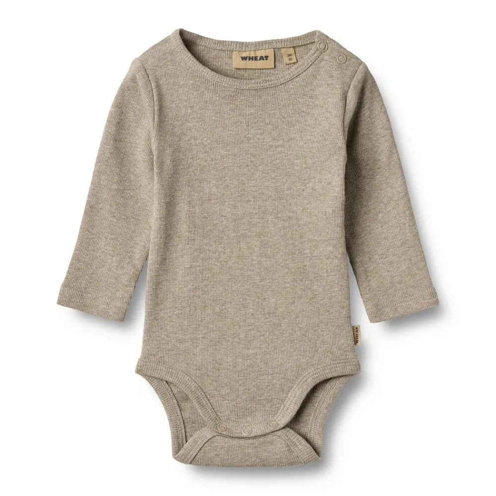 Wheat Langærmet Rib Body Spencer - 72- Bodystocking Langærmet