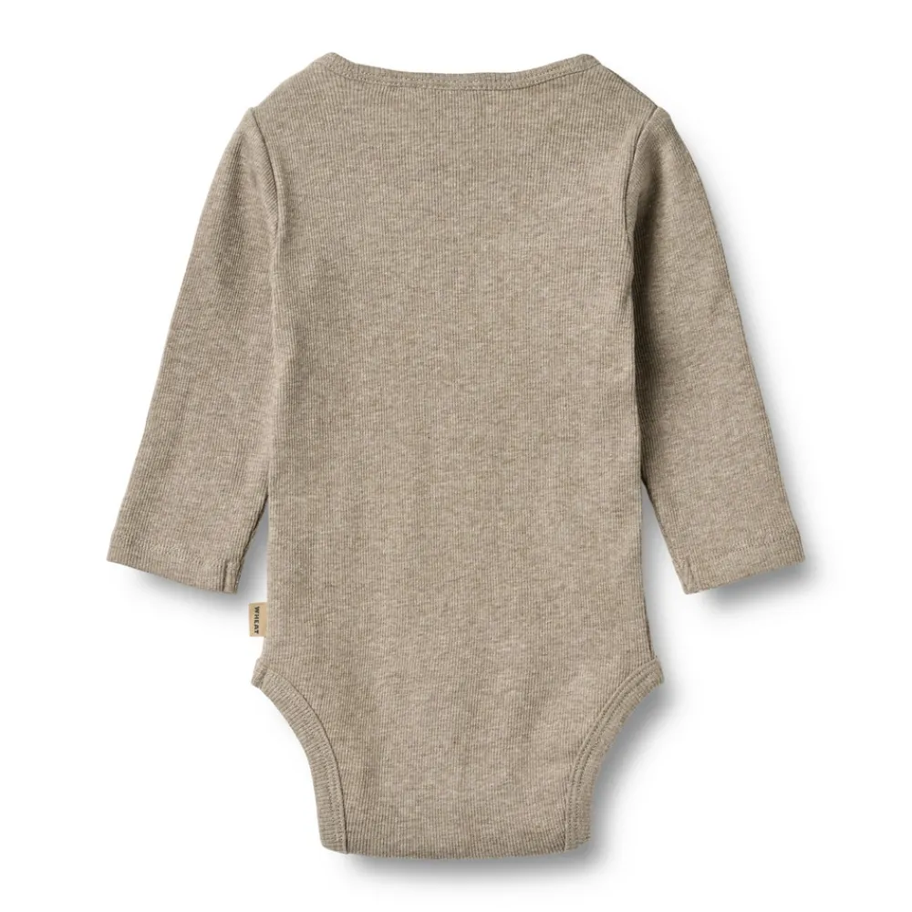 Wheat Langærmet Rib Body Spencer - 72- Bodystocking Langærmet
