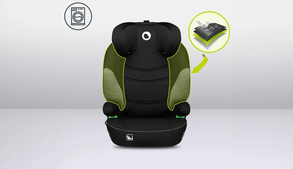 Lionelo Lars i-size - black grey- Autostole 100-150 Cm (4-12 År)