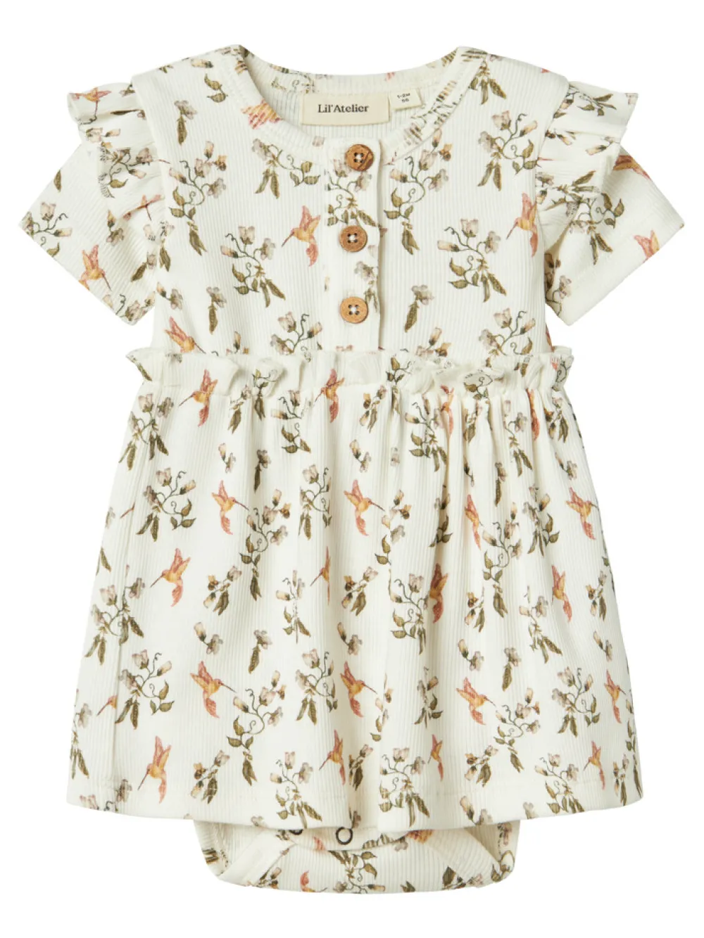 Lil' Atelier Lavo eki kortærmet body kjole - COCO MILK- Kjoler