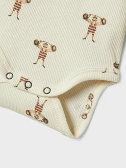 Lil' Atelier Lavo Enk Langærmet Body - Turtledove- Bodystocking Langærmet