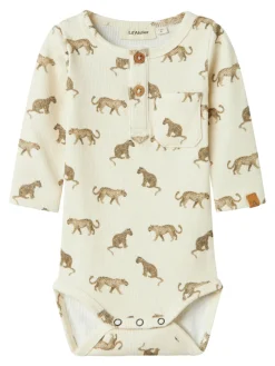 Lil' Atelier Lavo Langærmet Body - Turtledove- Bodystocking Langærmet