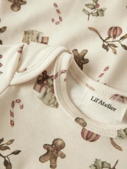 Lil' Atelier Layo Gis Langærmet Body - Turtledove- Juletøj|Bodystocking Langærmet