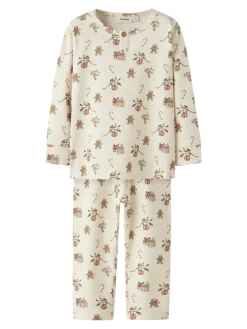 Lil' Atelier Layo Git Nattøj Sæt - Turtledove- Juletøj|Nattøj & Natkjoler