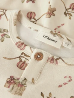 Lil' Atelier Layo Git Nattøj Sæt - Turtledove- Juletøj|Nattøj & Natkjoler