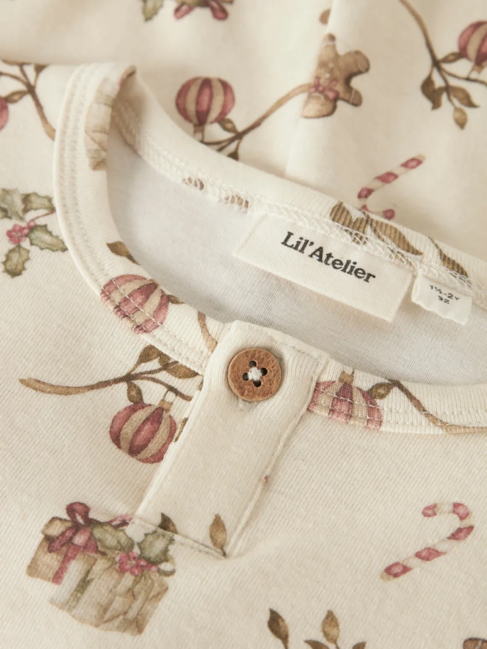 Lil' Atelier Layo Git Nattøj Sæt - Turtledove- Juletøj|Nattøj & Natkjoler